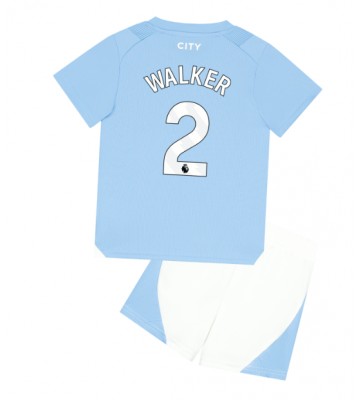 Manchester City Kyle Walker #2 Replica Home Stadium Kit for Kids 2023-24 Short Sleeve (+ pants)